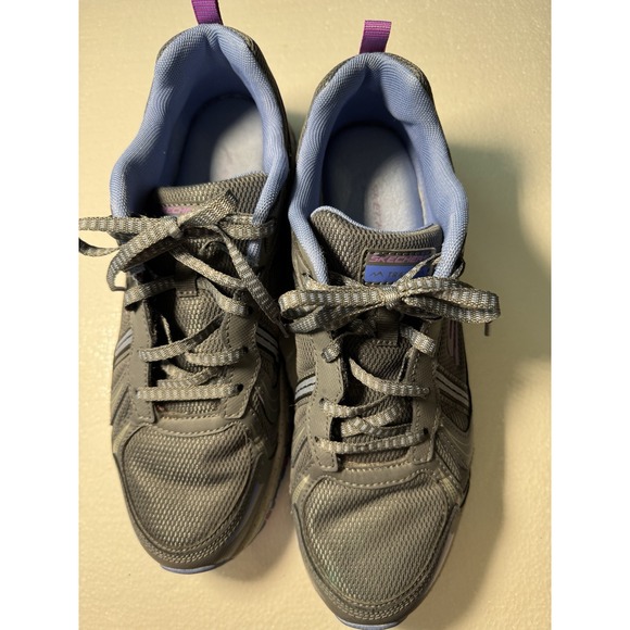Skechers Hillcrest Womens 11 Gray Blue Shoes Sneakers Hiking Trail Outdoor Walk - Picture 3 of 6